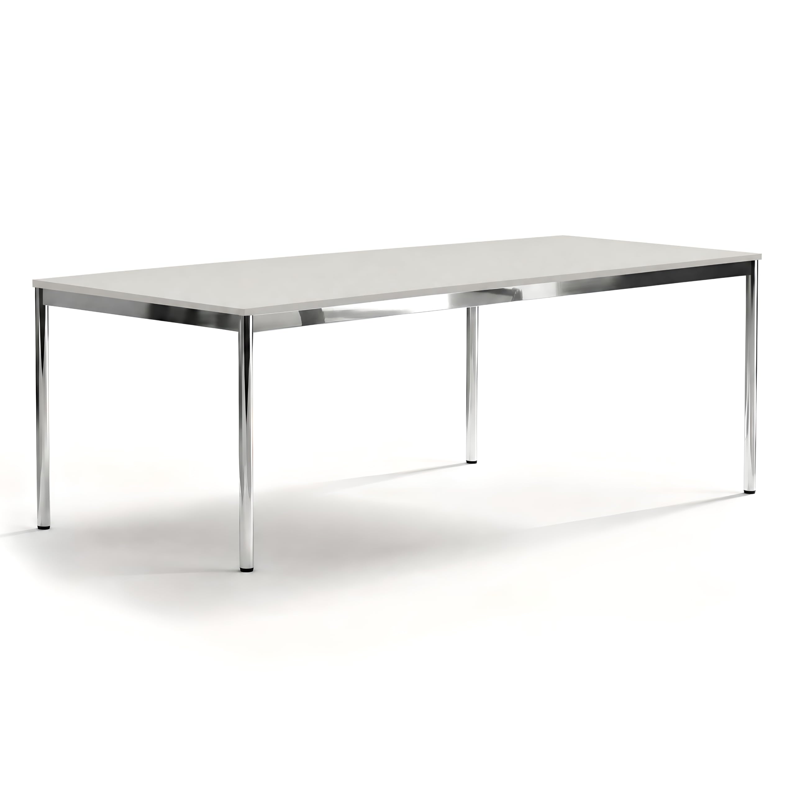 VERSEE Schreibtisch 200 x 100 cm Lichtgrau, stufenlos manuell höhenverstellbar 75,5–90 cm, bis 200 kg belastbar, SYSTEM8X, Made in Germany