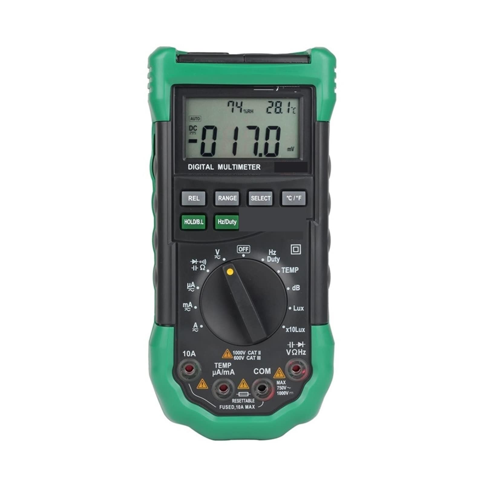 Termometro da ambiente, Multimetro Digitale Con Range Automatico 5 In 1 Tester Multifunzione Per Temperatura E Umidità Ufficio domestico della serra