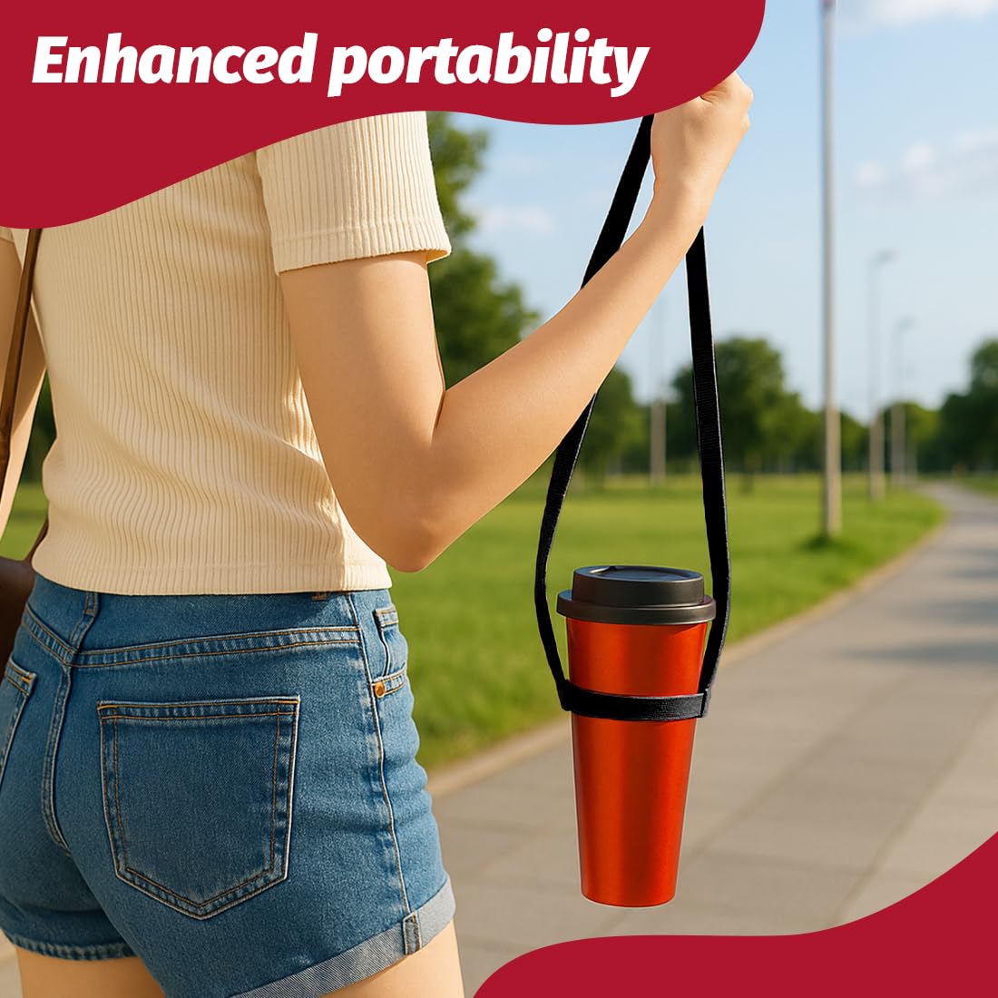 4 PCS Portavasos de Cerveza y Refrescos,con Correas 4, Portavasos de Cerveza Reutilizables para Festivales, Conciertos y Eventos al Aire Libre, Negro