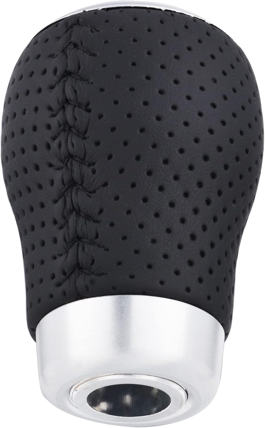5 Speed Manual Gear Shifter Stick Handle Black Stitched Leather Shift Lever Knob Replacement Fit Most Trucks Cars