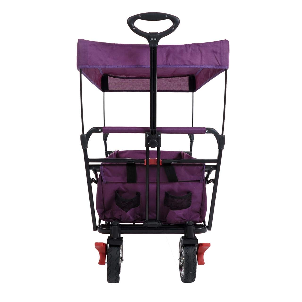 FUXTEC Bollerwagen City CT500, Carro Plegable con Techo UV, con Doble Freno Delantero.- Apto para niños, Ciudad, Campo, Playa o montaña- Tirar o Empujar - Capacidad de Carga 75 kg - Bolsa Trasera