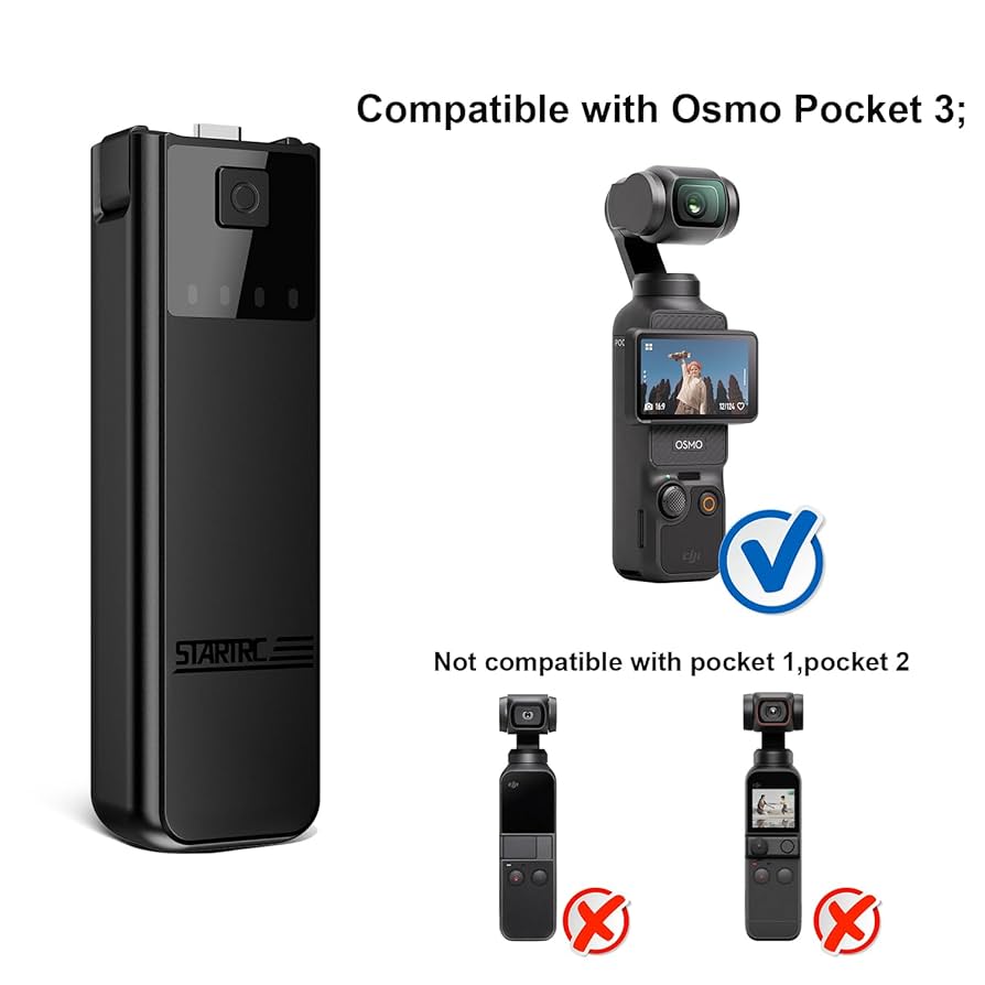 DJI OSMO Pocket3 純正 Battery Handle + 三脚 DJI Osmo Pocket 3 Camera Handle Grip with Built-in 950mAh