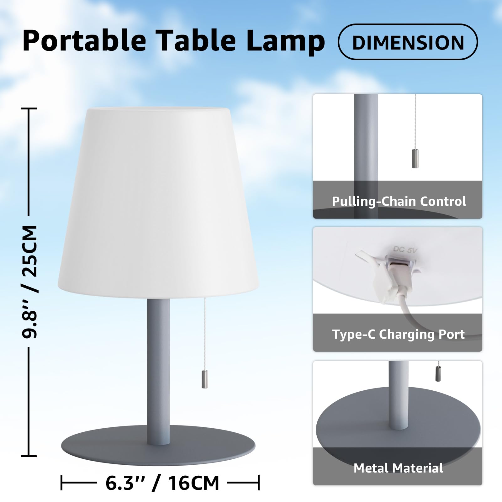 uuffoo Duschlampe, wasserdicht, 8 Farben, Duschlicht, wiederaufladbar, kabellos, batteriebetrieben, LED-Tischlampen für den Außenbereich, dimmbar, tragbar, für Innen- und Außenbereich, Badezimmer