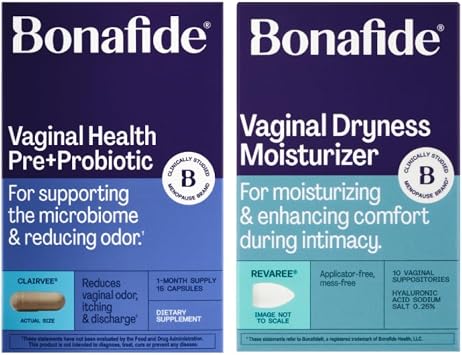 Bonafide Clairvee + Revaree Hormone-Free, Drug-Free Relief from Odor, Vaginal Itching and Discharge + Vaginal Moisturizer with Hyaluronic Acid 1 Month Supply