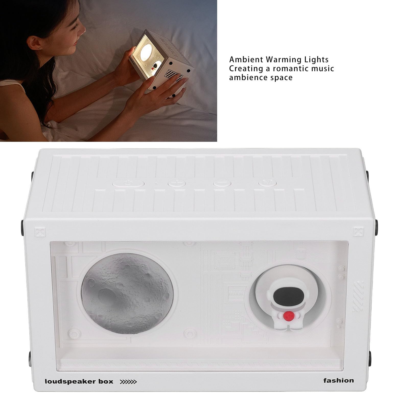 Altoparlante Bluetooth Wireless con Decorazione Planet, Luce Notturna, Surround HiFi per Uso Sul Comodino e Sulla Scrivania (#1)