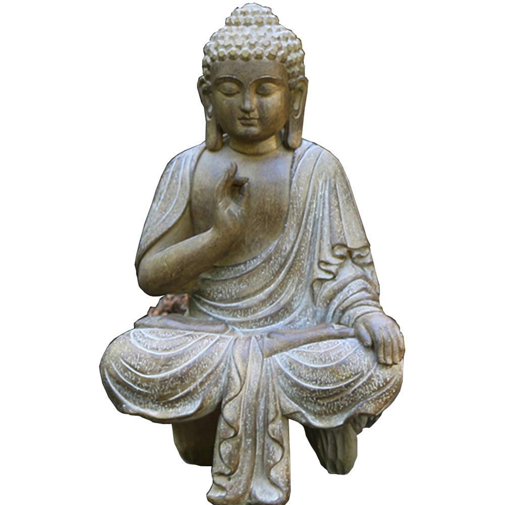 AAZX Figurine Statue Meditation Handmade Ornaments, Solemn Compion Sculpture, Zen Buddhism Home Office Decoration Gift,A