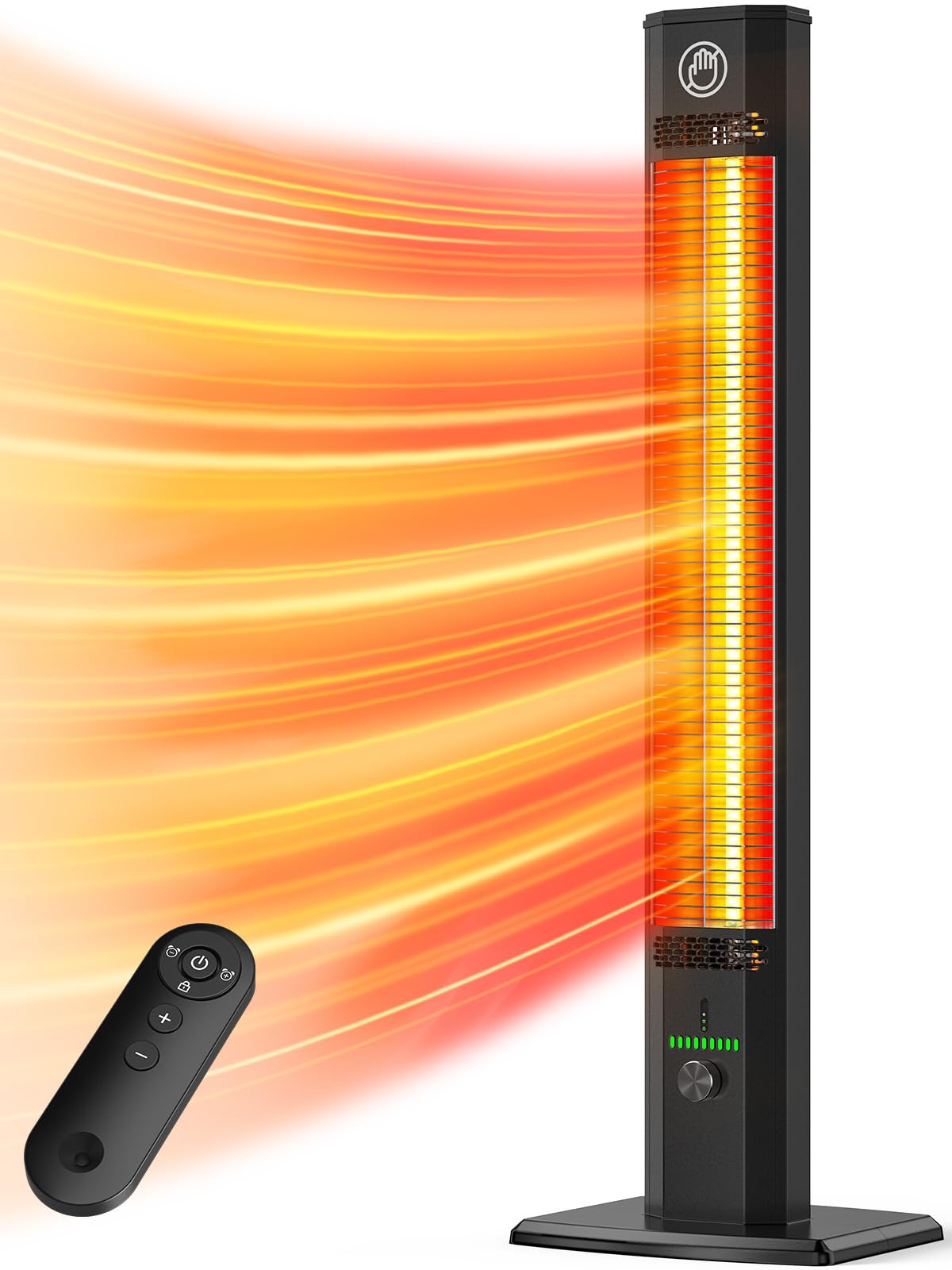 BALKO 42INCH Outdoor Heater, 9 Heat Levels & 540Min Timer, Child Safety Lock, IP65 Waterproof Garage Heater, 1500W Infrared Heating,Tip-Over & Overheat Protection, Patio Heaters for Outdoor Use Indoor