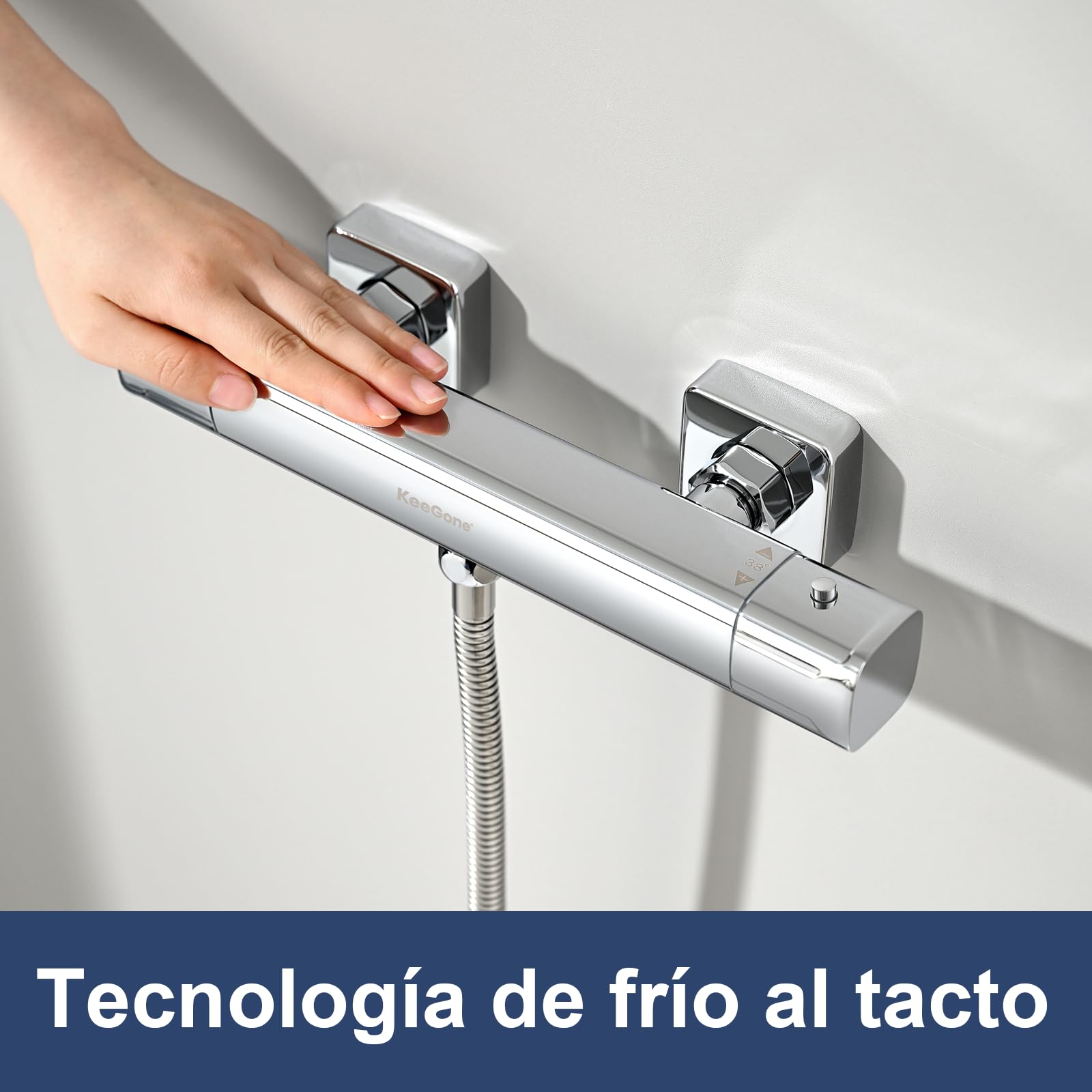 Grifo termostático anti-escaldaduras con bloqueo 38°C para baño
