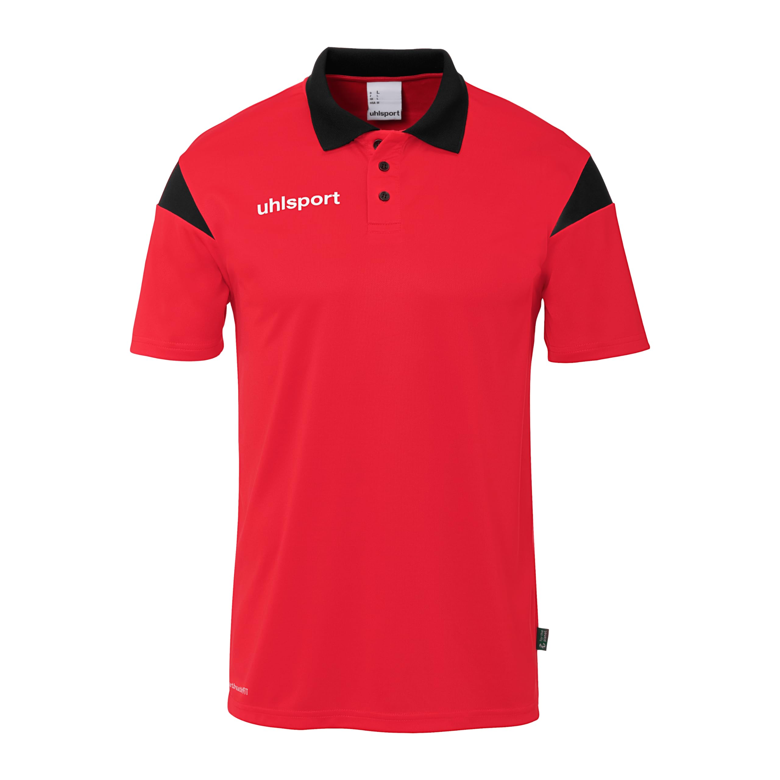 uhlsport Squad 27 Polo Shirt – Polo Shirt Men, Women and Children – T-Shirt with Polo Collar, Red/Black, M