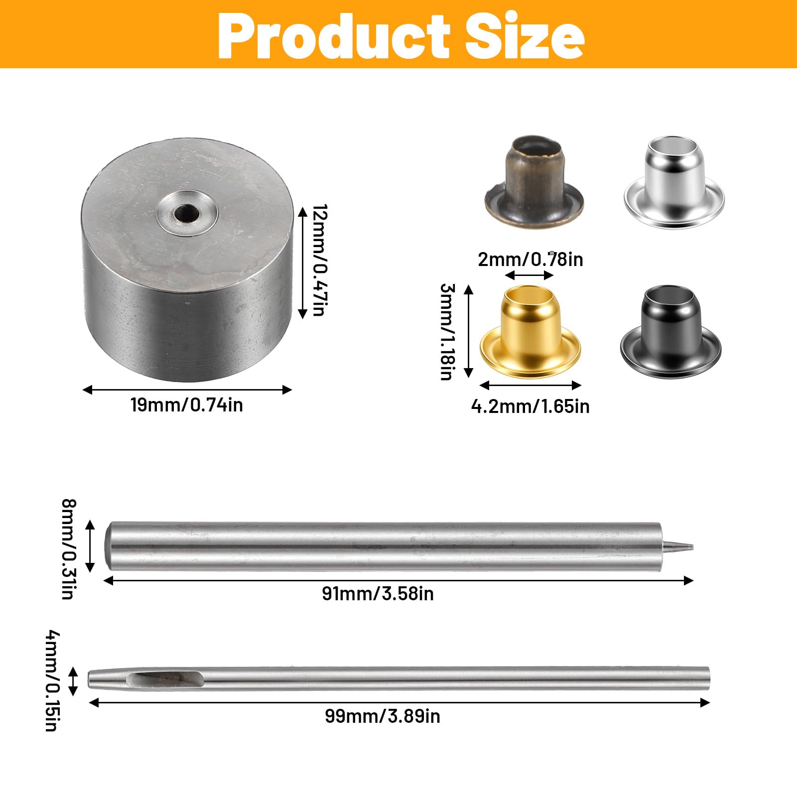 800 Stück Ösen set, 2 Mm Metallösen, Inklusive 3-Kleine Oesen Befestigungswerkzeug und Aufbewahrungsbox, Ösenzange Set für Schuhe, Kleidung, Stoff, Leder, Taschen