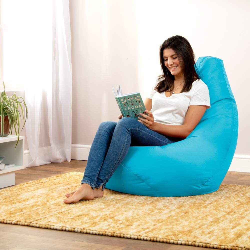 Buy Bean Bag Bazaar High Back Recliner Chair, Aqua Blue, 87cm x 65cm