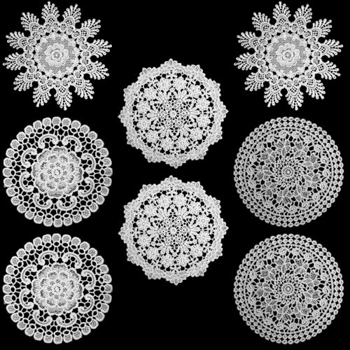 8 Stück Spitzendeckchen,15,2 cm Retro-Spitze,französische...