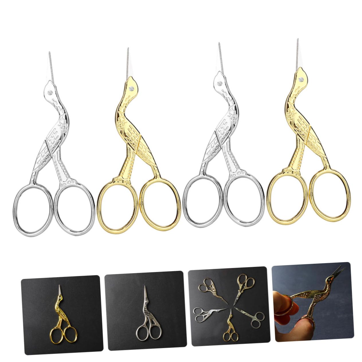 12 Pz Forbici scissors spalliera mini filo Accessori da cucito clipper oro portatile uncinetto gru kit cesoie per filati cesoie da cucito Accessori per cucire Acciaio inossidabile