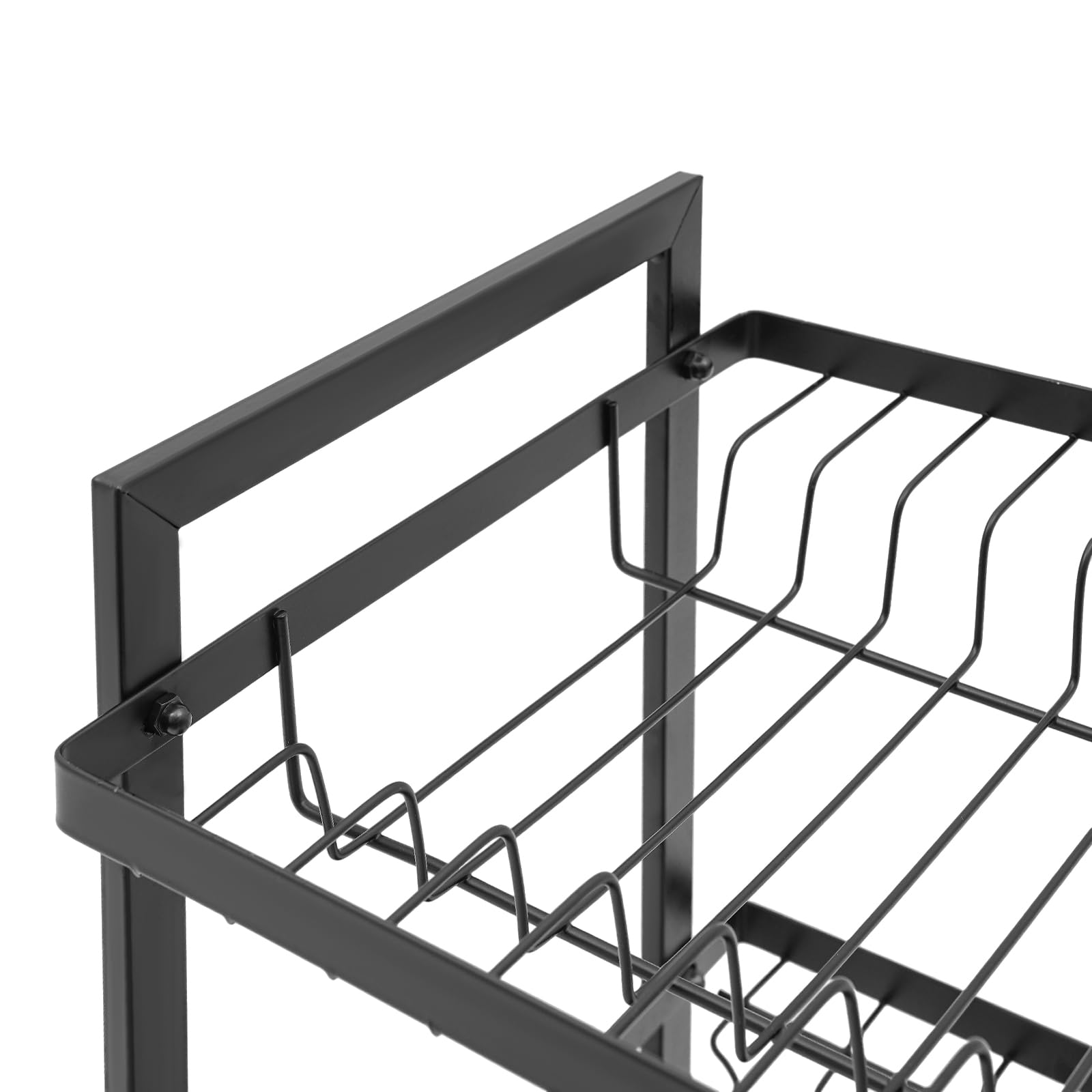 Escurreplatos de metal de 3 niveles, con soporte para utensilios y bandeja de goteo