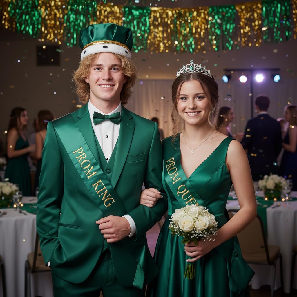 Anderson's Satin Crown with Gold Trim and Faux Fur, King Crown For Prom, Homecoming, Royalty, Mardi Gras, Birthday, Party