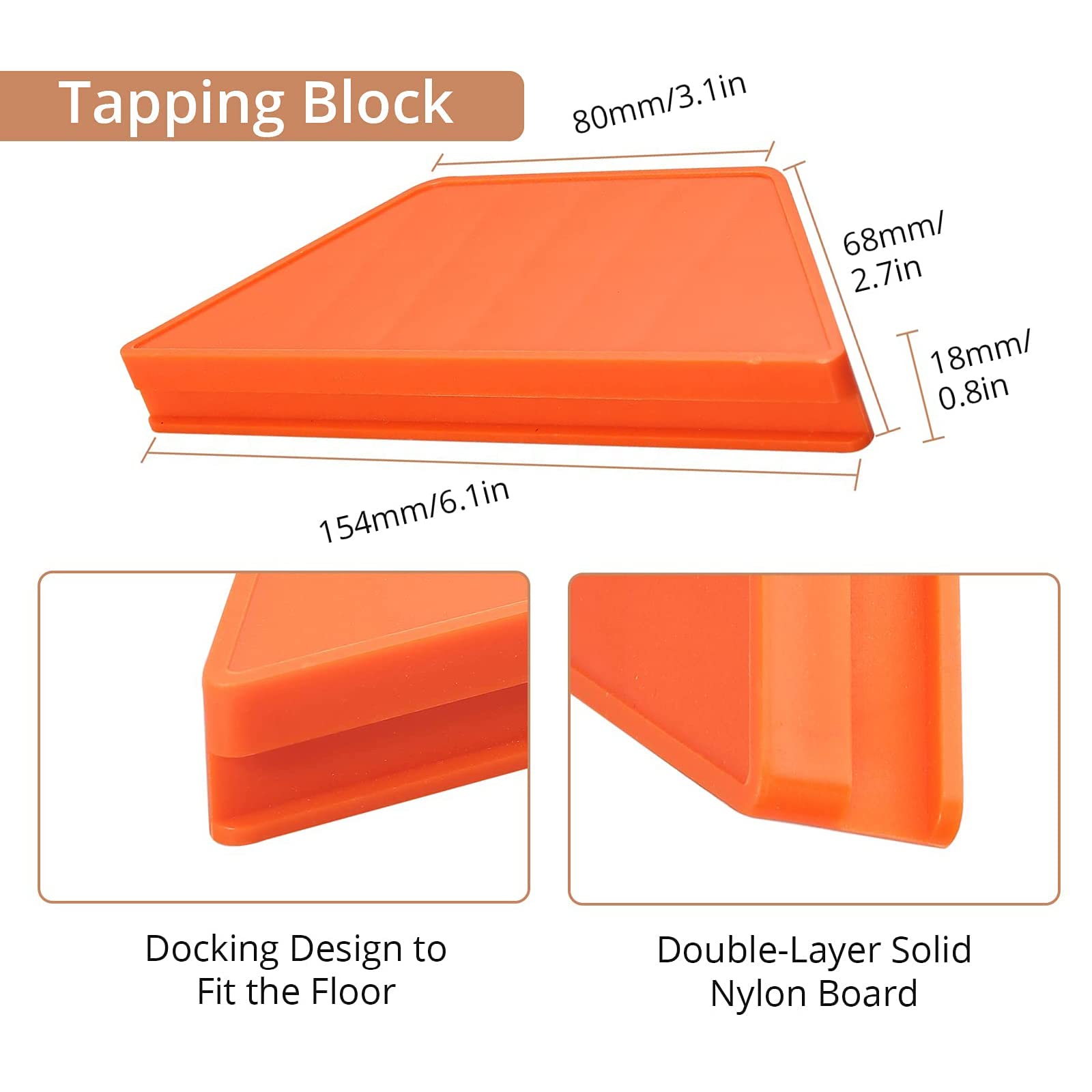 WANGCL Kit di Riparazione per Pavimenti in Laminato 63 Pezzi con 60 distanziatori Kit di Montaggio per Pavimenti in Laminato Rinforzato a Doppio Fronte Mallet in Gomma Durevole