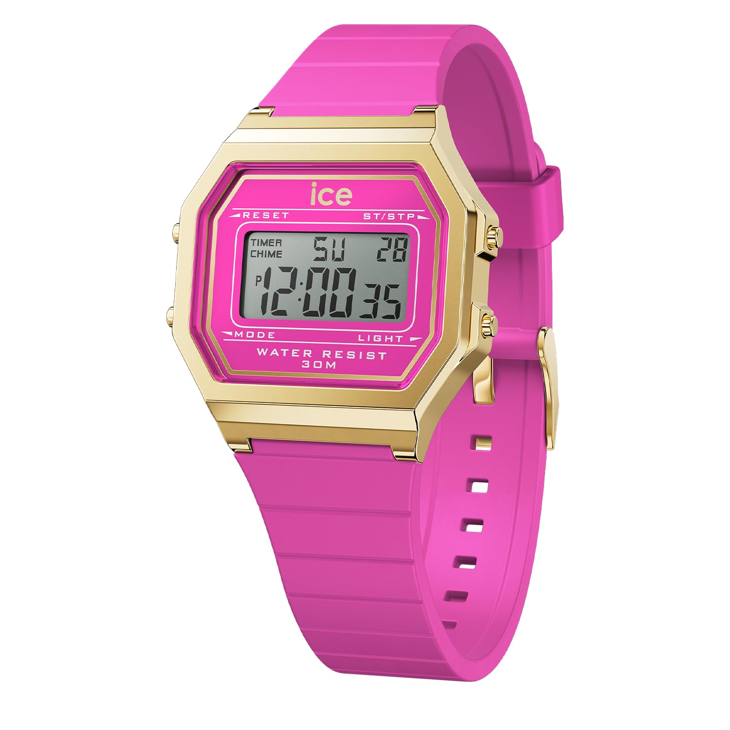 Ice-Watch - ICE digit retro Barbie pink - Różowy zegarek damski z paskiem z tworzywa sztucznego - 022527 (Mały)