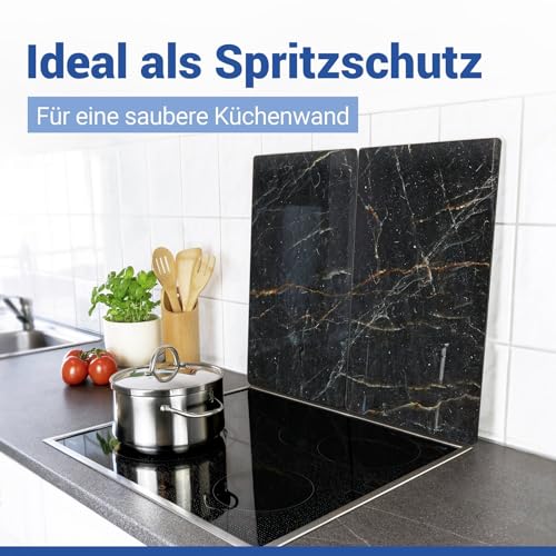 Allstar Herdabdeckplatte aus Glas, 2er Set, für Glaskeramik- und Induktionskochfelder, Herdabdeckung… – Ansicht 5