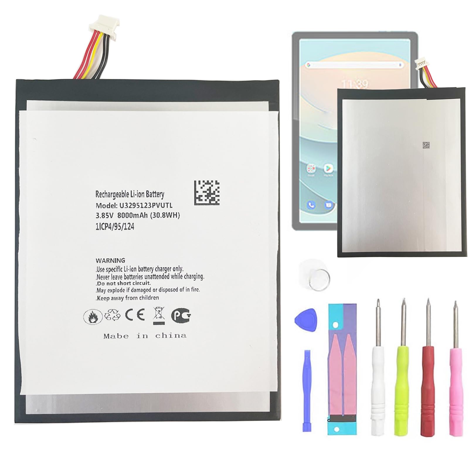U3295123PVUTL Ersatz akku Kompatibel mit Blackview Tab11 Tablet Tab 11 Tablet mit Free Toolkit