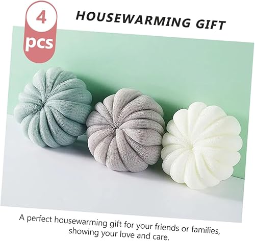 Miniatura 7 de 4 piezas adorables de baño de calabaza ligeras decorativas relajantes suministros de baño para el hogar viajes suaves y cómodos exfoliantes