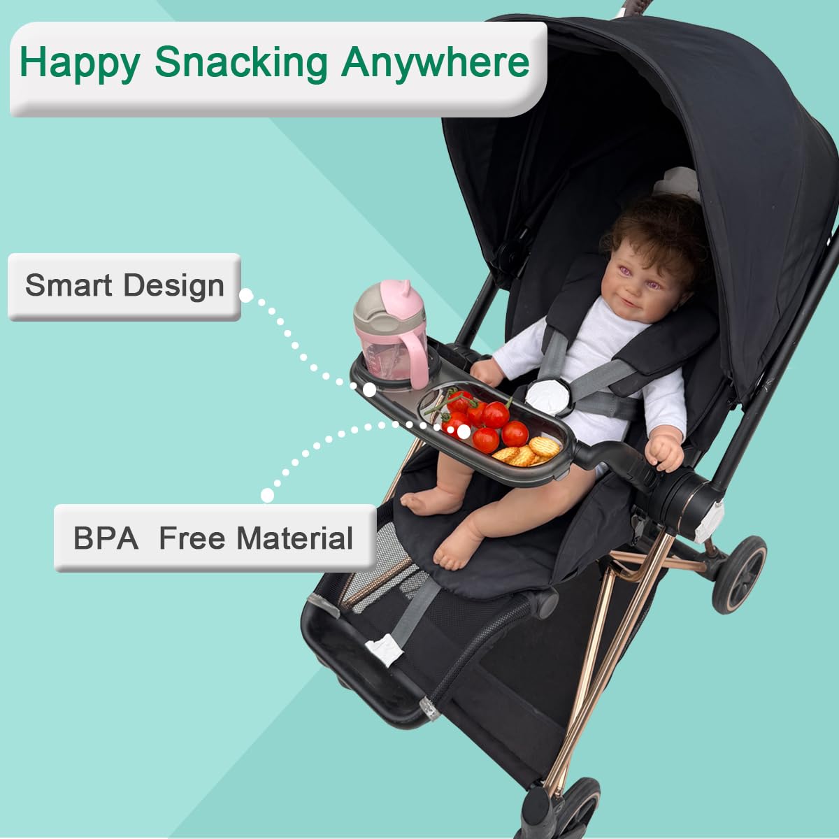 Cybex Mios Priam e-Priam Wózek Food Tray Kompatybilny z wózkiem Akcesoria do wózka Quick Installation Składany z wózkiem Łatwy dostęp | Idealny towarzysz podróży dla Mios & Priam