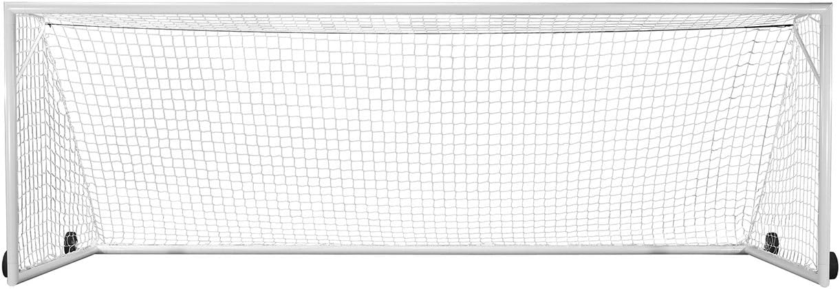 Kwik Goal Deluxe European Club Goal with Wheels, 8 x 24-Feet, White