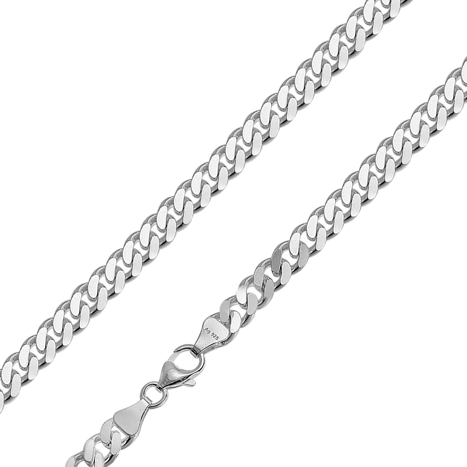 trendor Armband für Männer 925 Silber Massiv Panzerkette Breite 6,9 mm