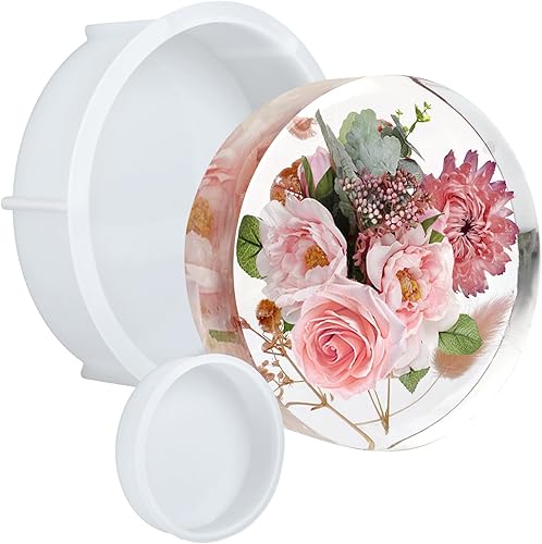 KISREL Moldes de resina redondos grandes, molde de fundición redondo profundo de resina epoxi, moldes de silicona grandes para preservación de