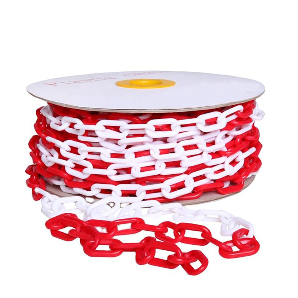 NEWFUN 50M chaine plastique, chaine plastique rouge et blanche, Convient pour les zones de quarantaine/parkings
