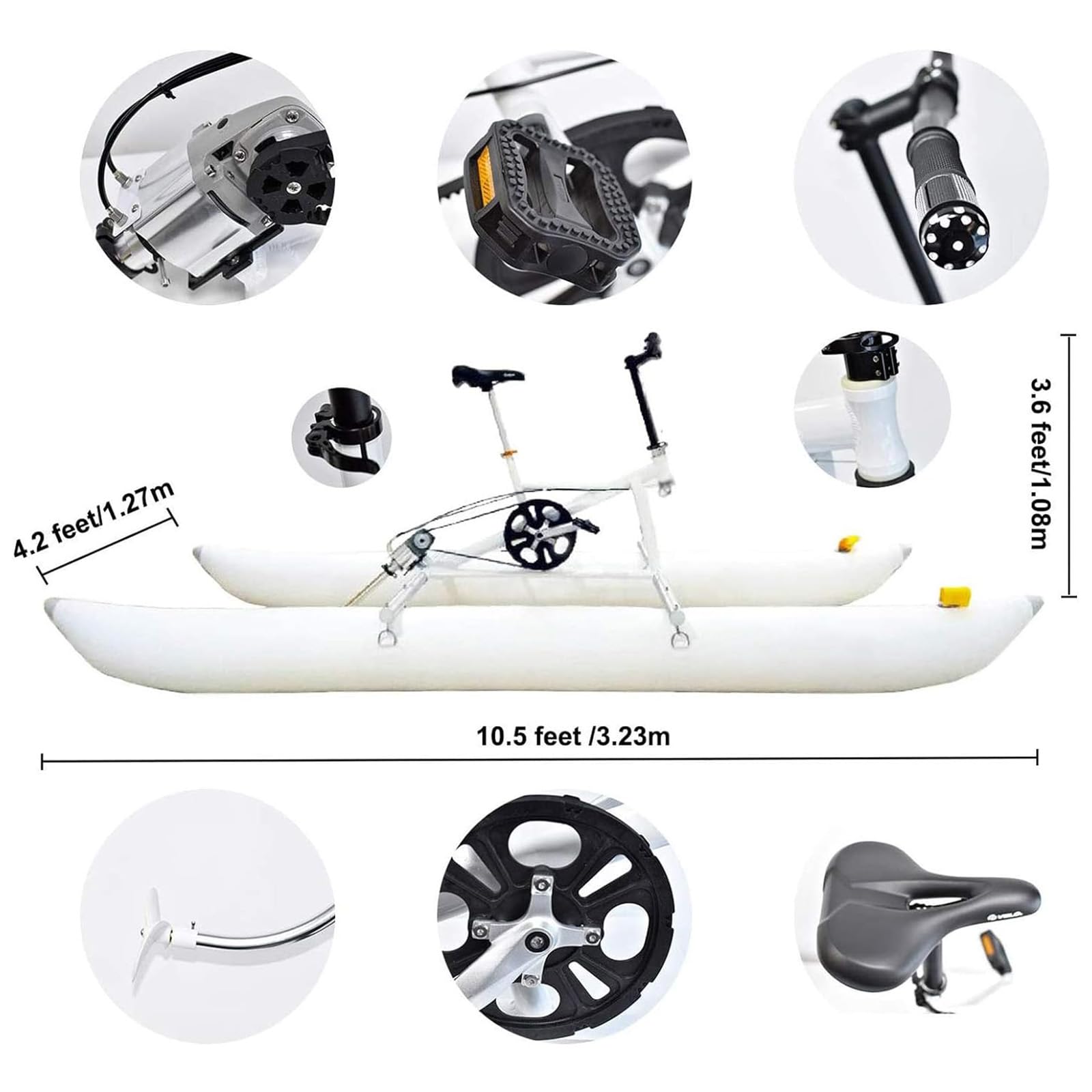 Bici d'Acqua per Il Tempo Libero All'aperto, Barca per Bici Kayak Gonfiabile sul Lago, Kayak Turistico per Sport Acquatici Barca per Bici A Pedali da Mare per La Pesca Sportiva E Divertente