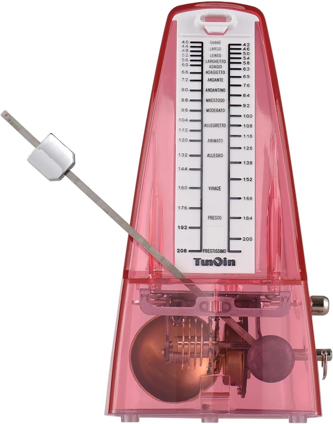 Mechanical Metronome Portable Metronome Adjustable Beat Speed Lightweight Loud Sound for Piano Guitar Drum(WHITE)