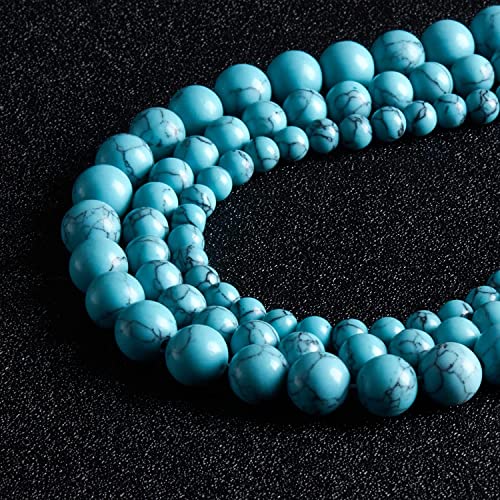 Image of 51pcs Natural Beads Round Gemstone Blue Turquoise Beads Loose Beads 8 MM || Natural Reiki Feng-Shui Healing Crystal Gem Stone Triple Protection Beads || Blue फिरोजा रत्न