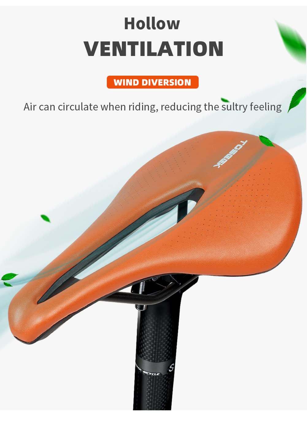 Sella Bici Professionale In EVA - Sella MTB Ultraleggera Con Foro Centrale - Foto 2