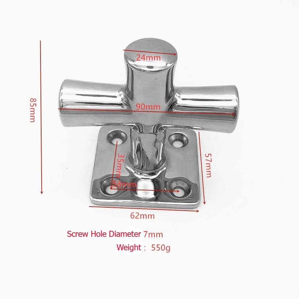 NUZAMAS Heavy Duty Design Marine 316 Stainless Steel Single Cross Bollard, Boat Yacht Mooring Cleat Fasten Mooring Lines 4 61jI0CXua5L. AC SL1000