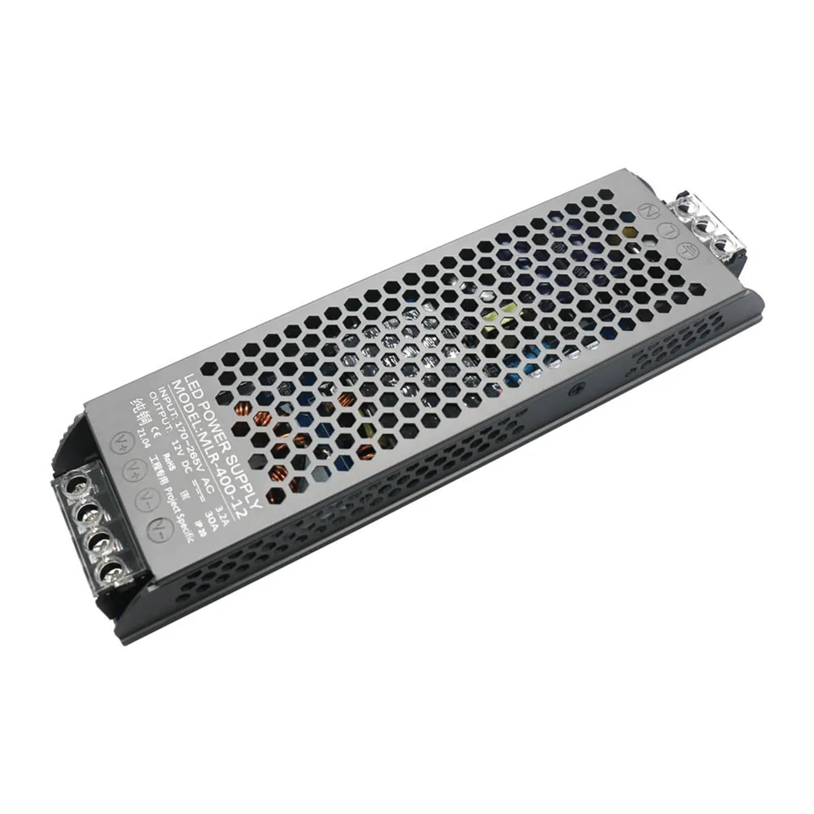 FCARUMIQP Ultra Thin DC 12V Lighting 100W 150W 200W 300W 400W LED Driver Power Supply Super A/D Converter for Strip(400w Dc12v)