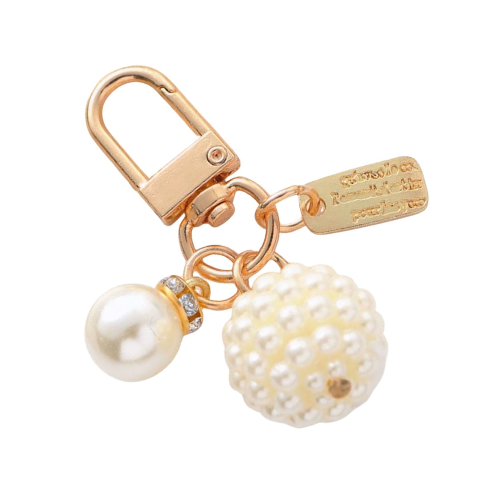 Baodss Trendy Pearls Heart Keychain Accessory Sturdy Heart Keychain With Pearls and Rose Charm For Social Event And Outings