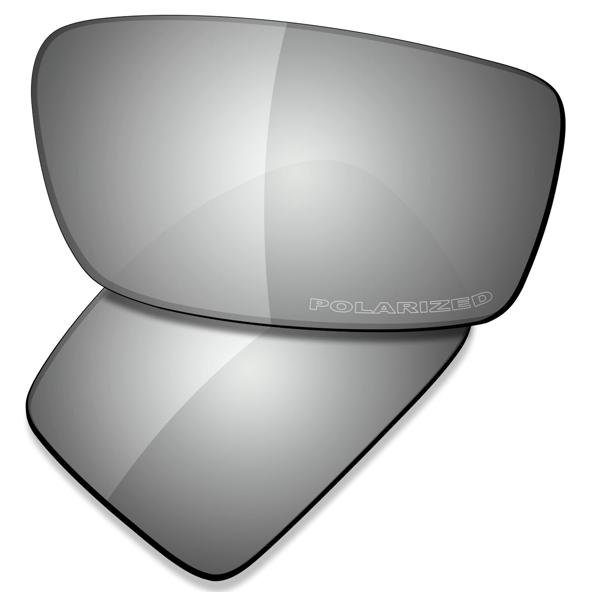 Saucer Premium Replacement Lenses for Oakley Gascan Sunglasses High Defense - Chrome Metal Polarized