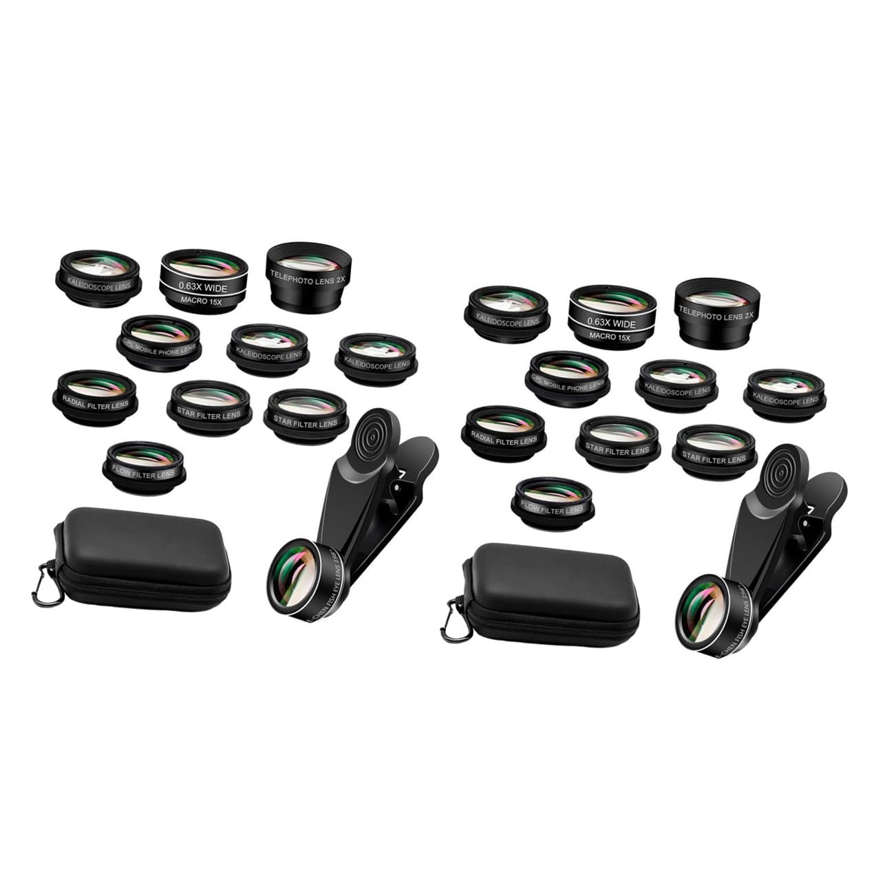 Housoutil 2 Set 10 Lenti Per Fotocamera Per Telefono Cellulare in Lega Di Alluminio Con Ottico 10 in 1 Set Di Lenti Per Telefono Miglioramento Della Chiarezza