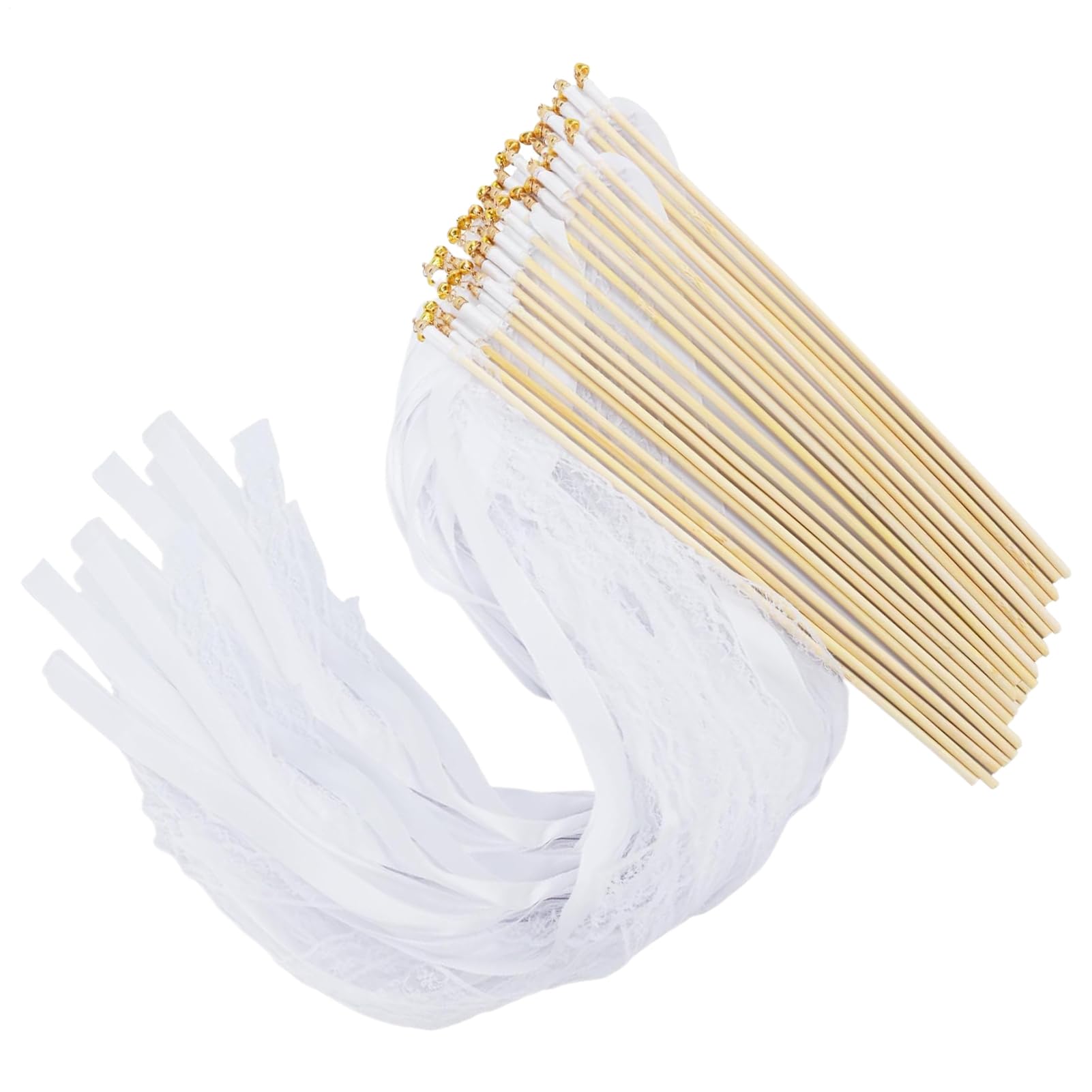Bougies magiques de mariage avec clochettes : lot de 50 bâtons déco