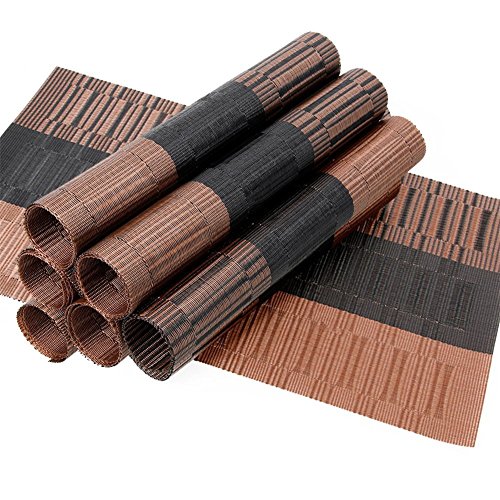 Fontic 6er Set Platzsets 30x45cm Platzdeckchen Rutschfest Abwaschbar Tischmatten PVC Abgrifffeste Hitzebeständig Tischsets, Platz-Matten für küche