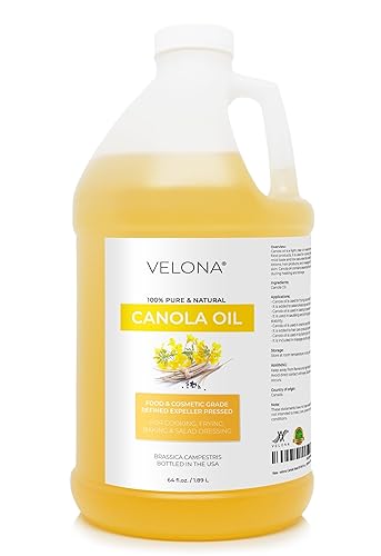 velona Aceite de semilla de canola 64 onzas líquidas | Aceite portador 100% puro y natural | Refinado, prensado con expulsor | Cocina, aderezo,