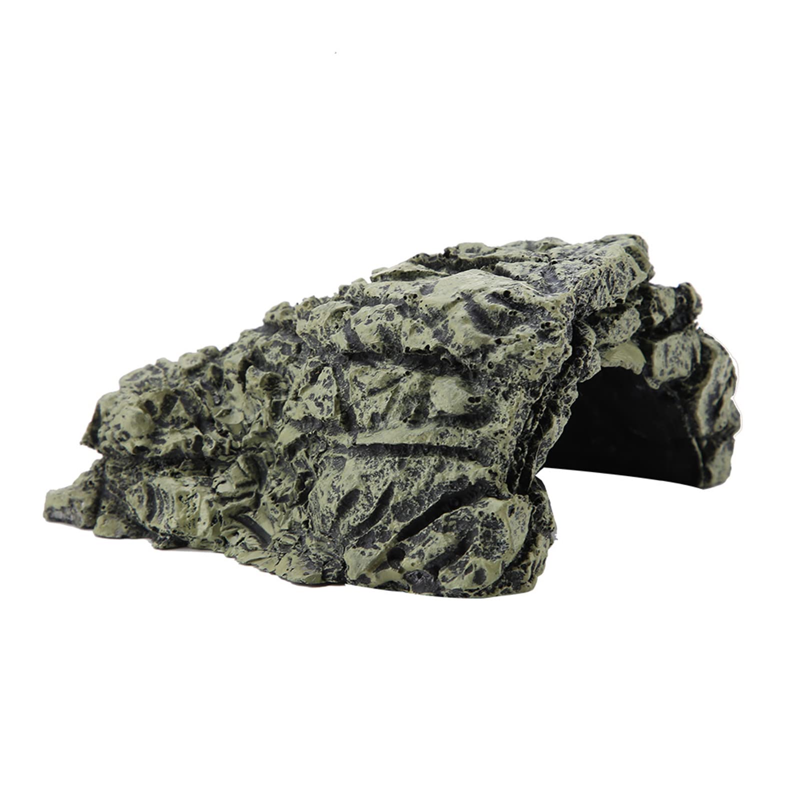 Turtle Hiding Cave, Large Reptile Hideout Cave Resin Rock Hides Habitat Decor Lizard Box Shelter Tortoise Basking Terrace Pet Nest Decoration For Gecko,Spiders,Frogs Fish Turtles(Middle Turtle Cave