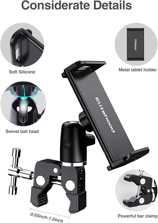 Soporte Metálico para iPad en Micrófono miniatura 8