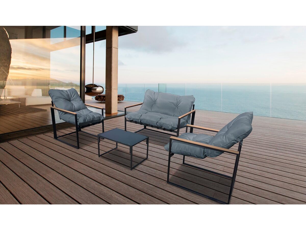 Habitat et Jardin Muebles de jardín Jules - 4 plazas - Gris/Negro