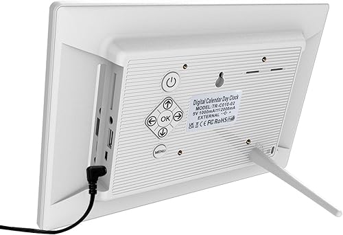 Miniatura 8 de TROCOTN Reloj digital de 10 pulgadas Reloj despertador de pantalla grande Reloj de pared (blanco)