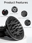 meborll Hair Diffuser, Diffuser Attachment for Hair Dryer, Hair Diffuser for Curly Hair, Universal Diffuser for 1.5-2.4" Hair Blow Dryer Long Thick Curly Wavy Hair, Hair Attchment for Women, Black