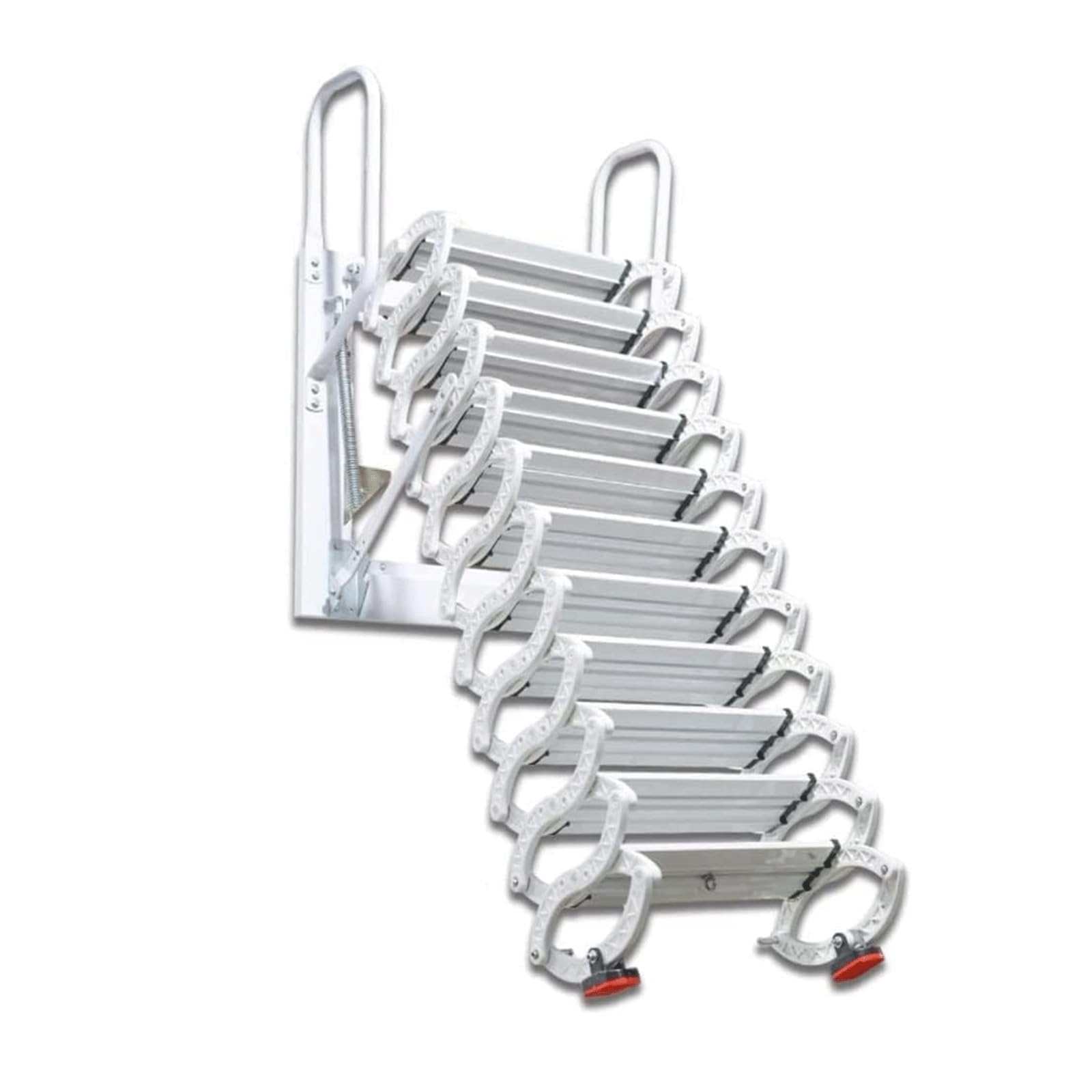Rieort Escaleras para ático del hogar, Escalera para ático Interior y Exterior, Carga montada en la Pared, 1100 Libras para decoración, Escalera para Loft de aleación para casa