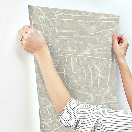 Miniatura 4 de York Wallcoverings Urban Chalk Neutral & Pearl Premium - Papel tapiz autoadhesivo
