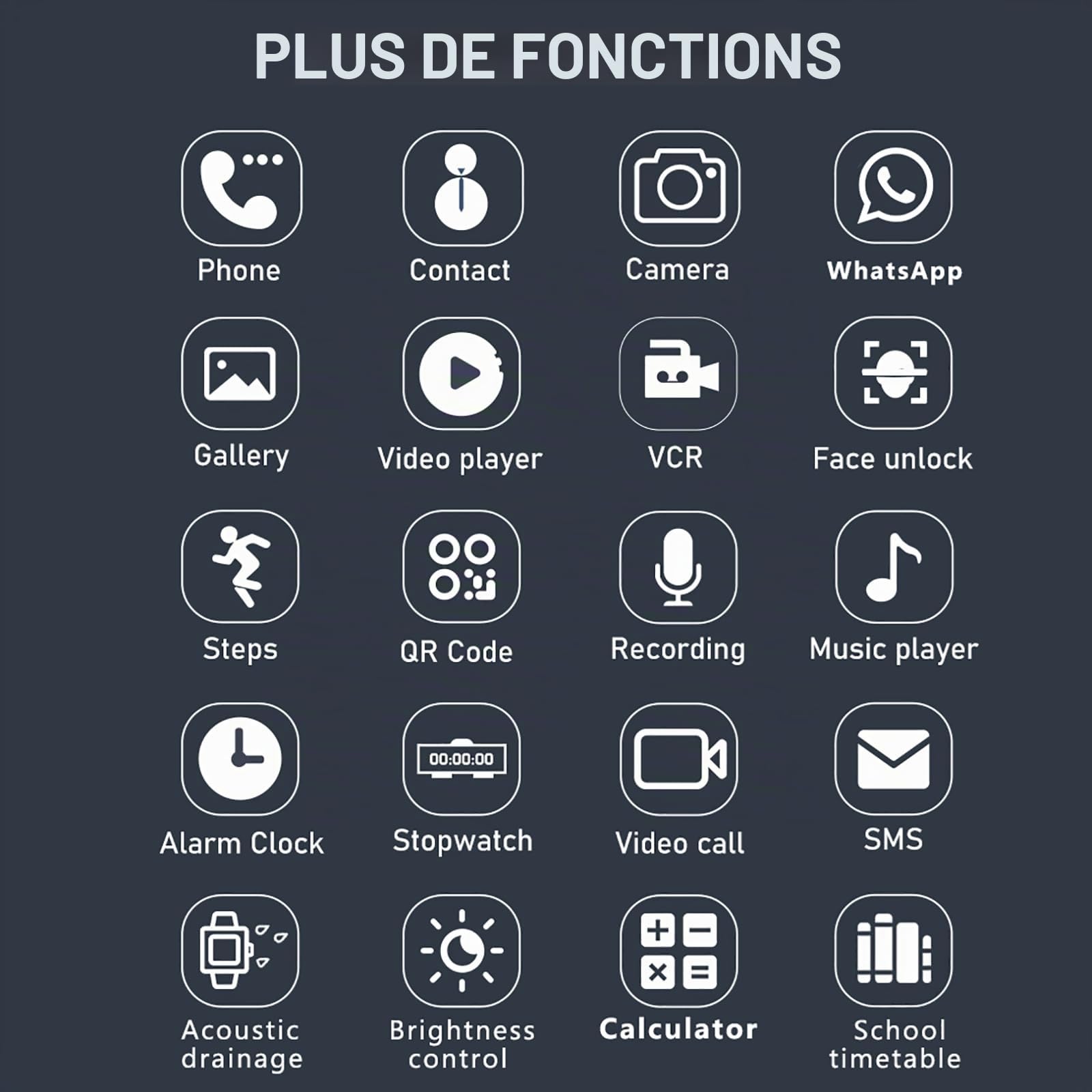 Montre Connectée Enfant 4G/GPS/WiFi/Appel Vidéo/SOS, Cadeaux Montre Connectée Garçons Filles avec Appareil Photo, Musique, Bluetooth, Mode Classe, Réveil, Pédomètre.