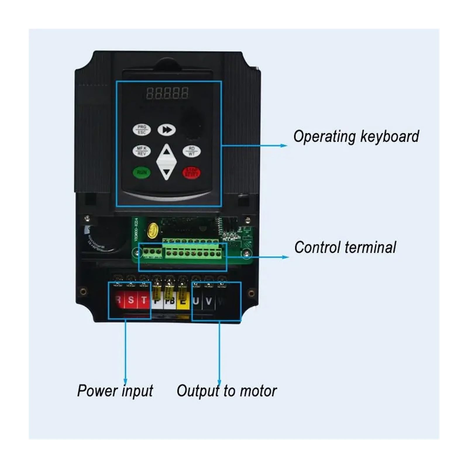 Frequenzumrichter 7,5 kW VFD-Wechselrichter 220 V/380 V Wechselstrom-Frequenzumrichter und Konverterausgang 3-phasig 60/50 Hz Wechselstrommotor Wasserpumpe/Wechselstromantrieb(0.75kw 1HP,1ph220V)